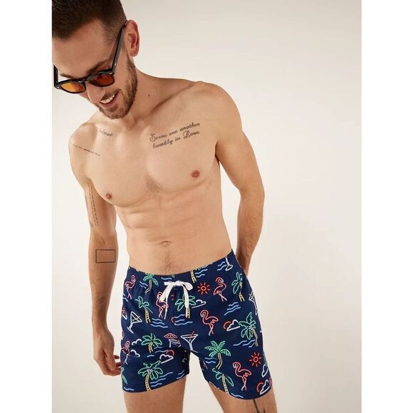 NWOT Chubbies Men’s The Neon Lights Lined Classic 4” Swim Trunk Size XXL - Picture 2 of 7